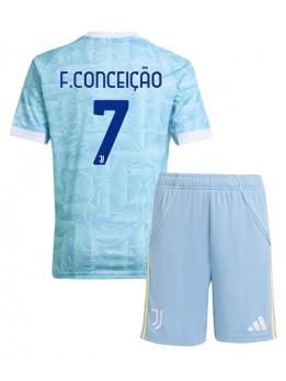 Billige Juventus Francisco Conceicao #7 Bortedraktsett Barn 2025-26 Kortermet (+ Korte bukser)